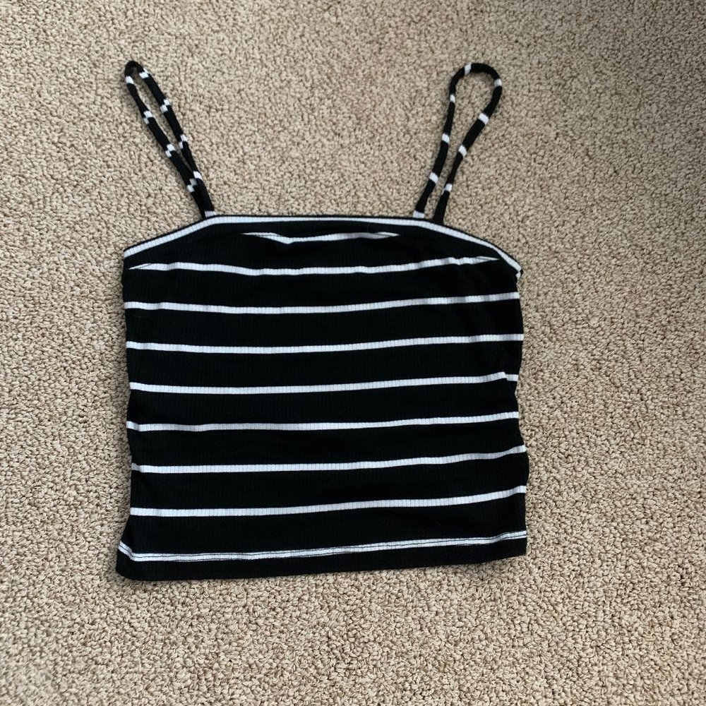 black and white striped tank